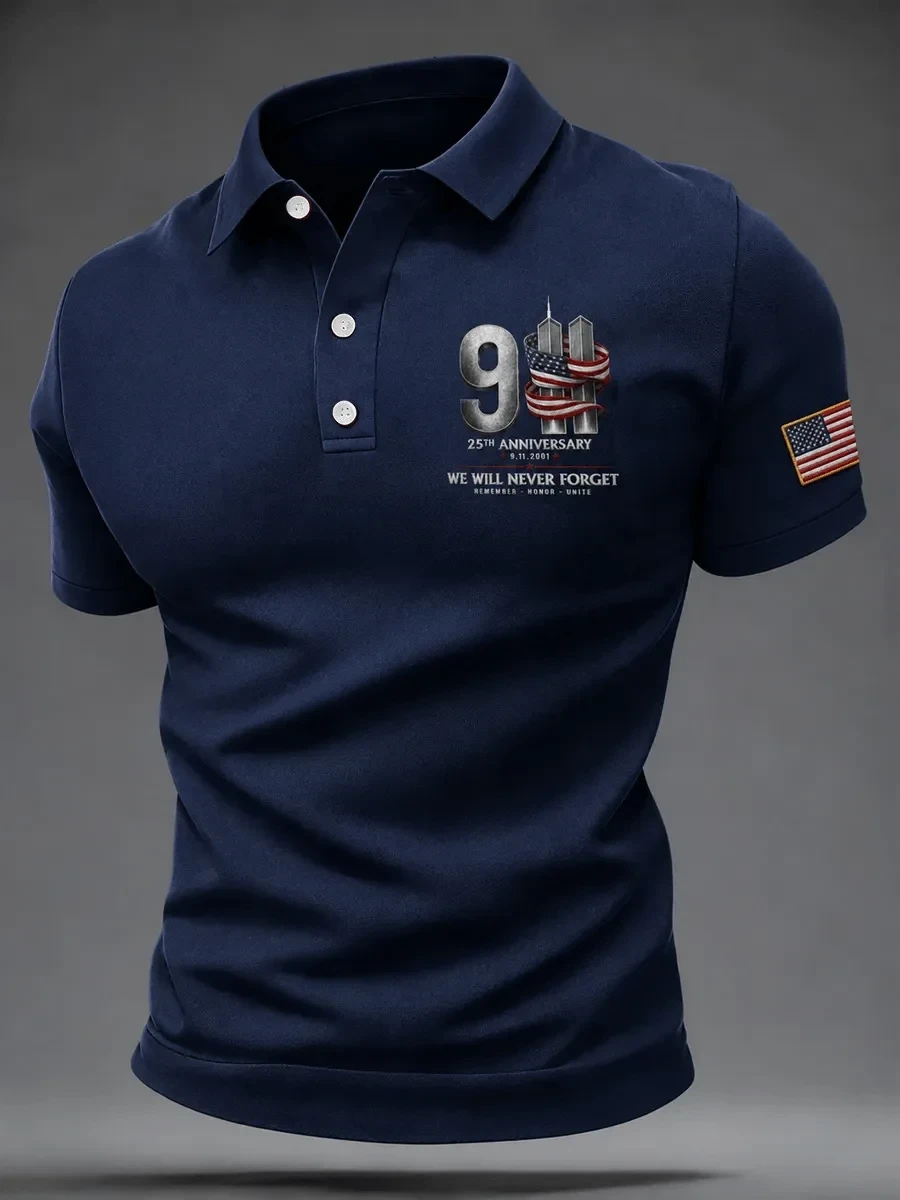 911 25th Anniversary Never Forget Polo Shirt 911 Clothing Present Ideas For Father