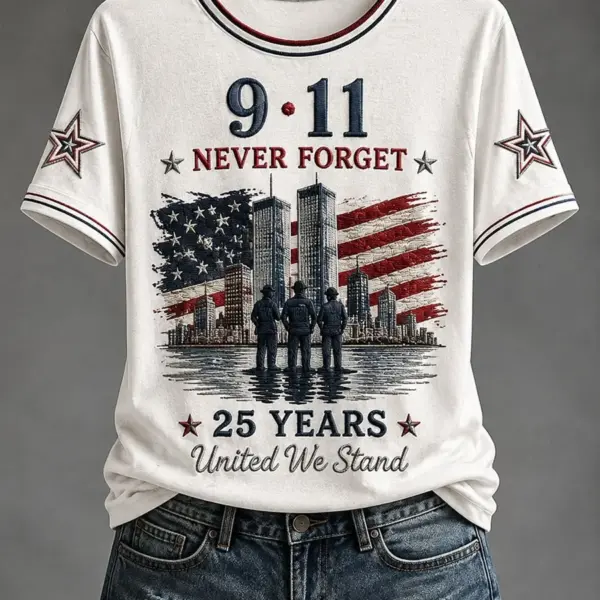 911 25th Anniversary Never Forget T-Shirt 25 Years United We Stand Shirt
