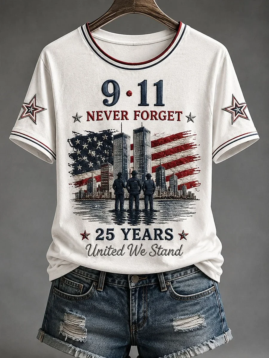 911 25th Anniversary Never Forget T-Shirt 25 Years United We Stand Shirt