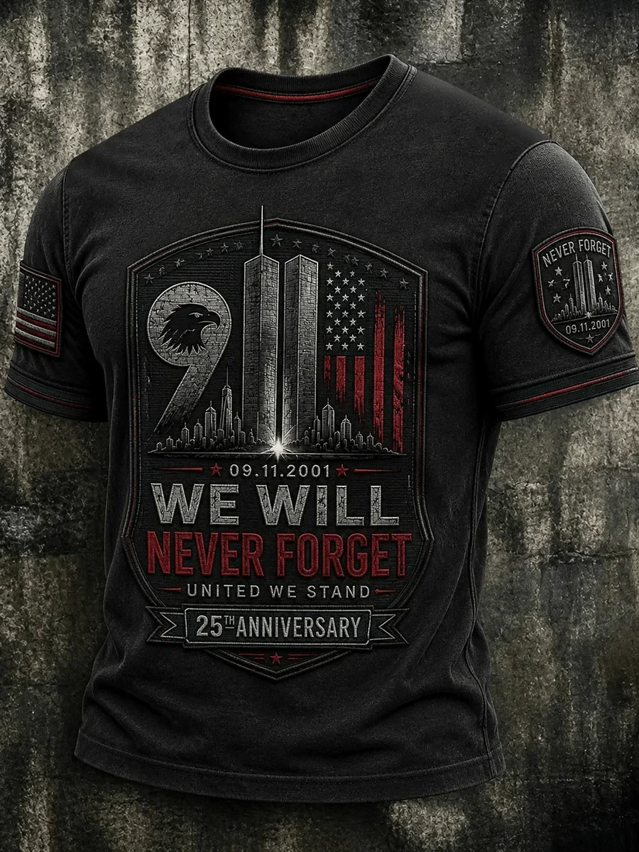 911 25th Anniversary Never Forget T-Shirt 911 Anniversary Clothing