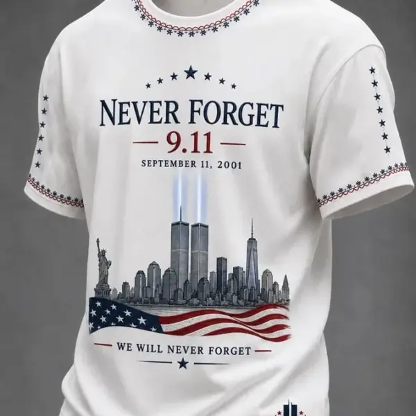 911 25th Anniversary Never Forget T-Shirt 911 Clothing Good Gifts Husband