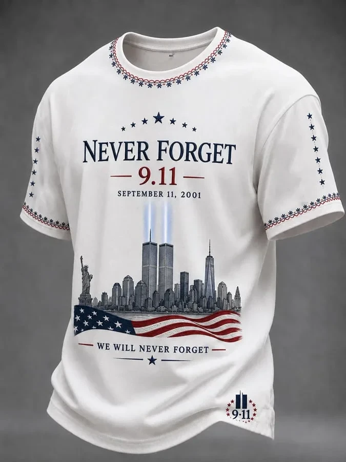 911 25th Anniversary Never Forget T-Shirt 911 Clothing Good Gifts Husband