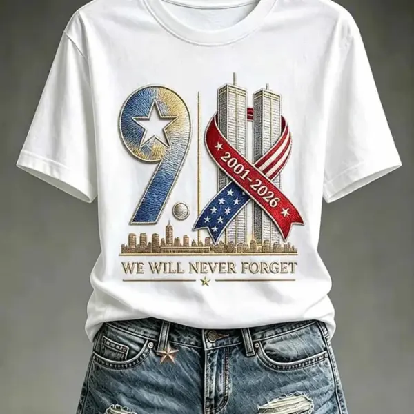 911 25th Anniversary Never Forget T-Shirt 911 Graphic Tee Commemorative Gift Ideas