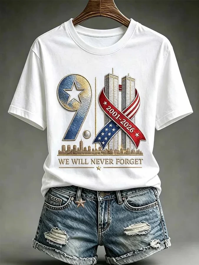 911 25th Anniversary Never Forget T-Shirt 911 Graphic Tee Commemorative Gift Ideas