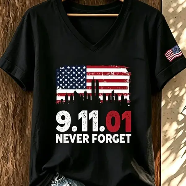 911 25th Anniversary Never Forget V-Neck Shirt 911 Clothing Line Gift For Wife
