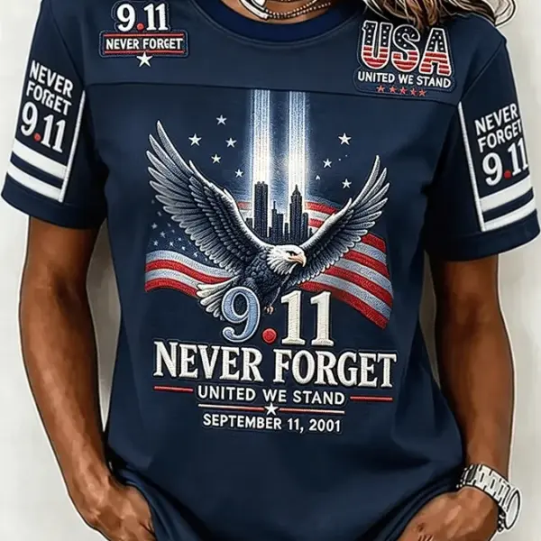 911 25th Anniversary We Will Never Forget Eagle T-Shirt 911 Days Shirt Gift For Mom