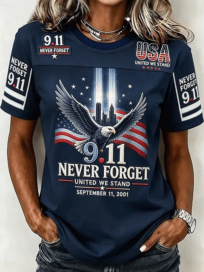 911 25th Anniversary We Will Never Forget Eagle T-Shirt 911 Days Shirt Gift For Mom