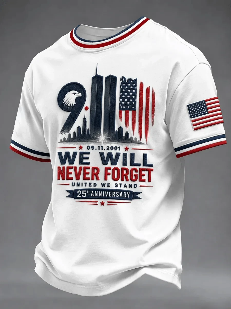 911 25th Anniversary We Will Never Forget Graphic Shirt 911 Clothing Patriotic Day