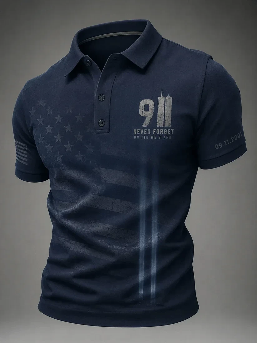911 25th Anniversary We Will Never Forget Polo Shirt 911 Tribute Apparel Gift Ideas