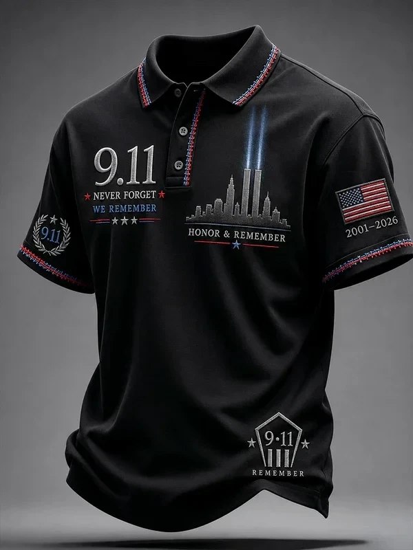 911 25th Anniversary We Will Never Forget Polo Shirt 911 Tribute Apparel