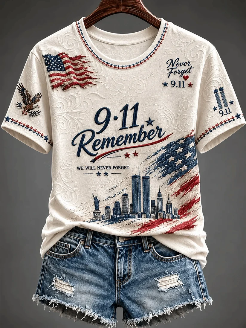 911 25th Anniversary We Will Never Forget Shirt 911 Memorial Graphic Tee