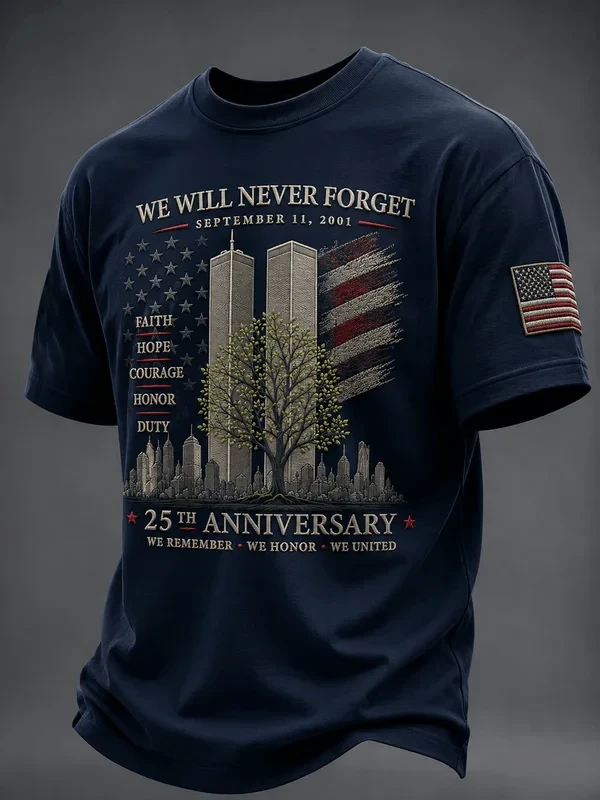 911 25th Anniversary We Will Never Forget Shirt 911 Tribute Apparel Gift For Husband