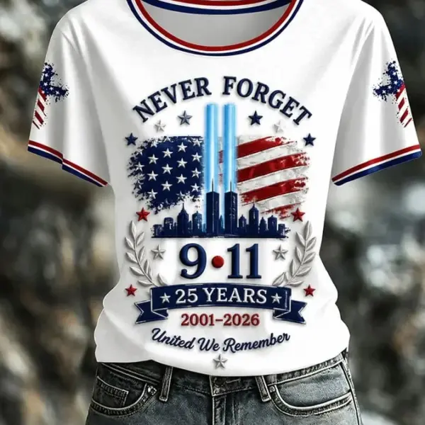 911 25th Anniversary We Will Never Forget T-Shirt 911 Clothes Gift For Mother