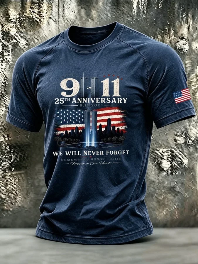 911 25th Anniversary We Will Never Forget T-Shirt 911 Patriotic Apparel Gift For Dad