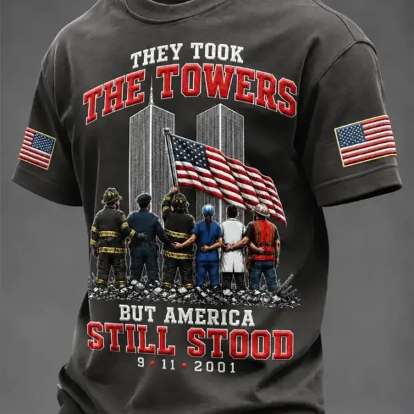 911 25th Anniversary We Will Never Forget T-Shirt America Still Stood Shirt Tribute Gifts
