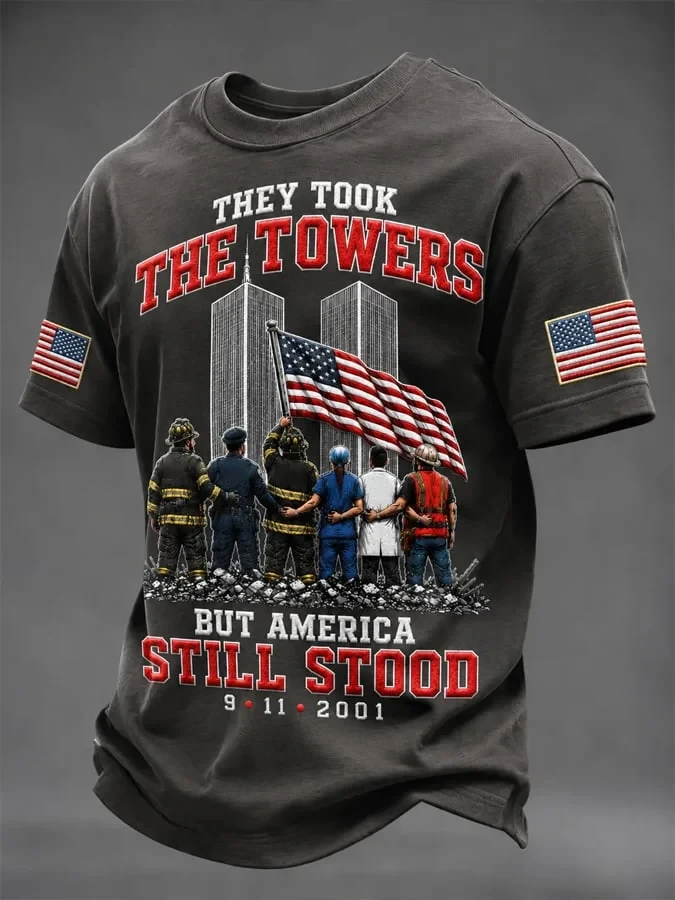 911 25th Anniversary We Will Never Forget T-Shirt America Still Stood Shirt Tribute Gifts