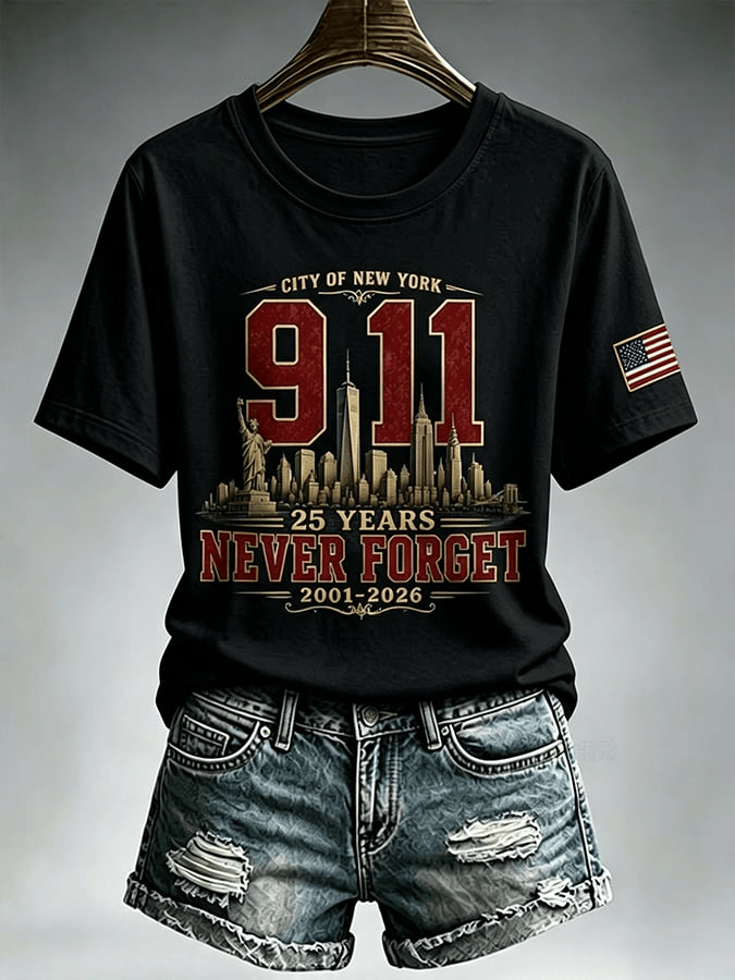 911 Never Forget 25 Years T-Shirt City Of New York 2001 2026 Apparel Gift For Proud Patriots
