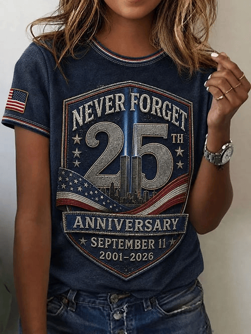 911 We Will Never Forget 2001 2026 T-Shirt 25th Anniversary Shirt Gifts Idea For My Sister