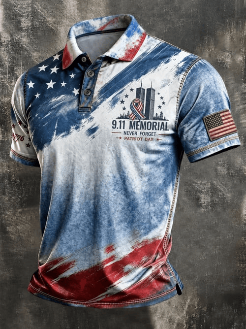 911 We Will Never Forget Polo Shirt 25th Anniversary American Clothes Gifts