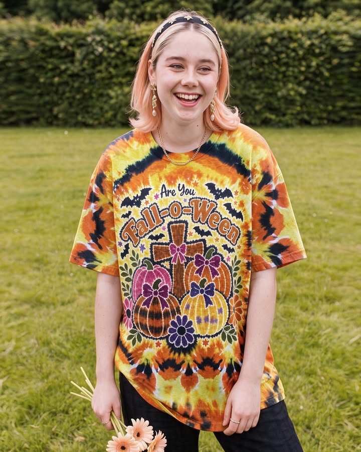 Are You Fall O Ween T-Shirt Pumpkins Cross Tie Dye Clothing Gift For Autumn Lovers