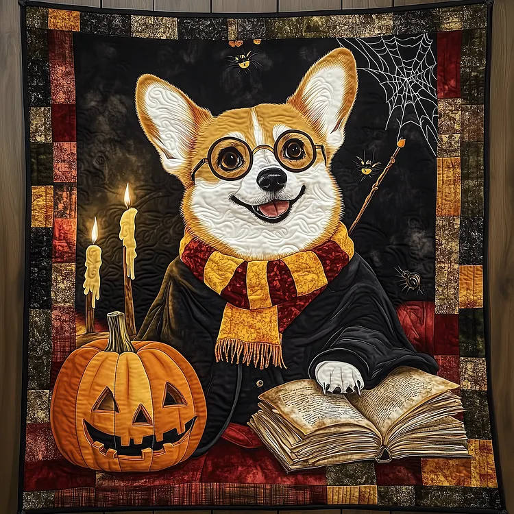 Corgi Witchcraft Quilted Blanket Corgi Harry Potter Merch Gift For Cozy Spaces