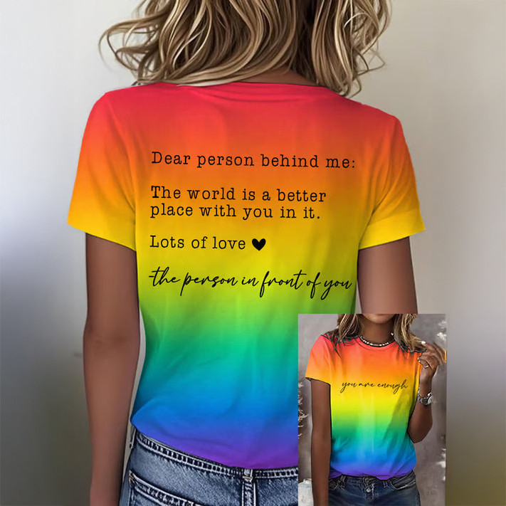 Dear Person Behind Me You Matter T-Shirt Kindness Message Clothing Line Best Present For Christians - WWCandleCo