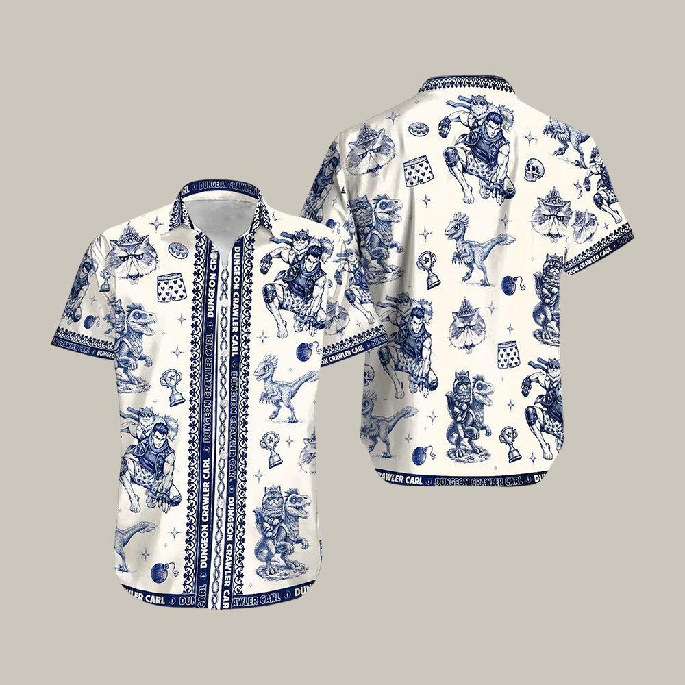 Dungeon Crawler Carl Hawaiian Shirt Princess Donut And Mongo Fantasy Shirt Gift For Him - WWCandleCo