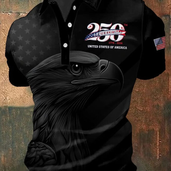 Eagle America 250th United States Polo Shirt Patriotic Merch Gift For Proud Americans - WWCandleCo