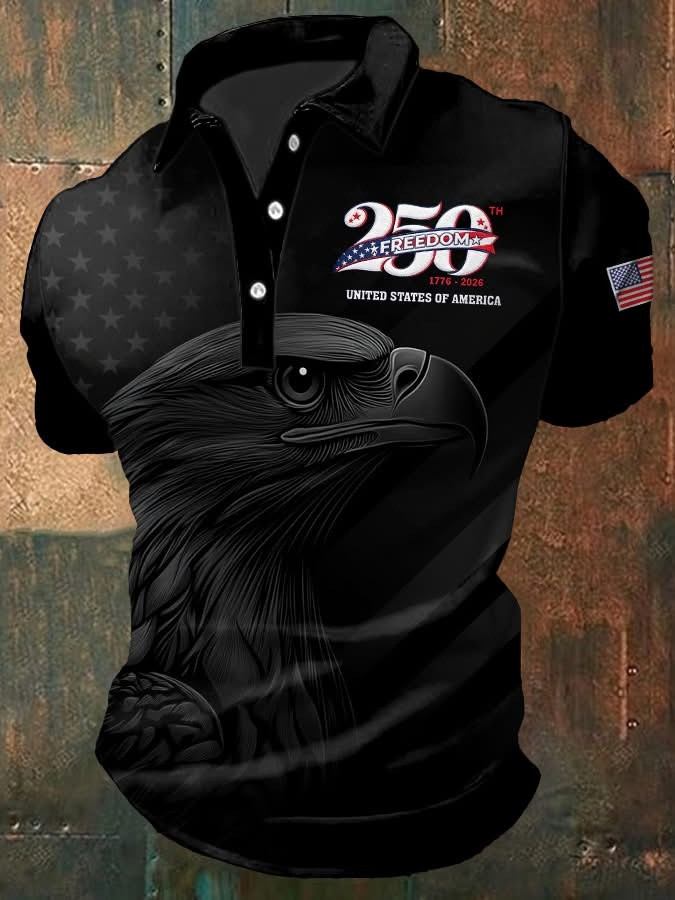 Eagle America 250th United States Polo Shirt Patriotic Merch Gift For Proud Americans - WWCandleCo
