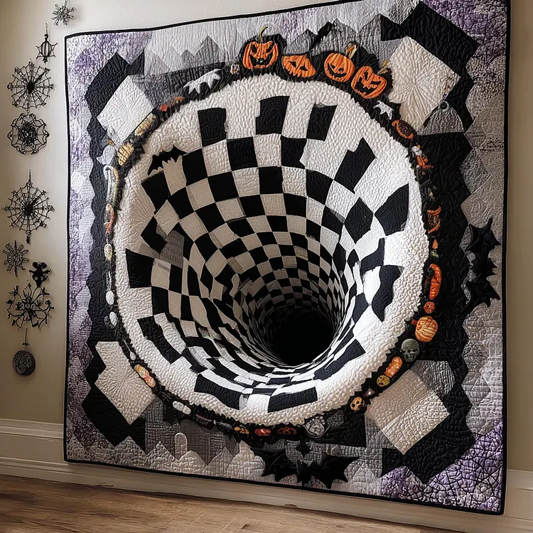 Endless Abyss Quilted Blanket Halloween Tunnel Merch Home Lover Gift Ideas