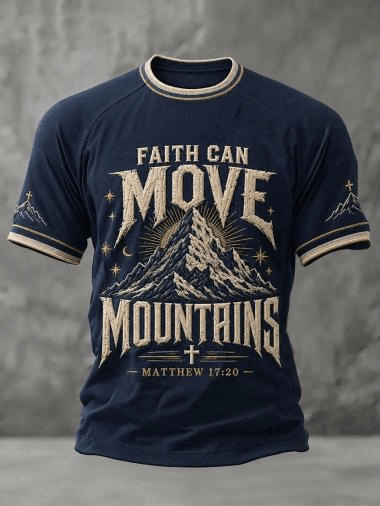 Faith Can Move Mountains Matthew 17 20 T-Shirt Faith Clothing Gift For Christian Fans
