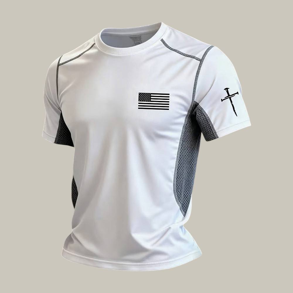 Faith Cross And American Flag T-Shirt Faith Based Shirt Good Gift For Christians - WWCandleCo