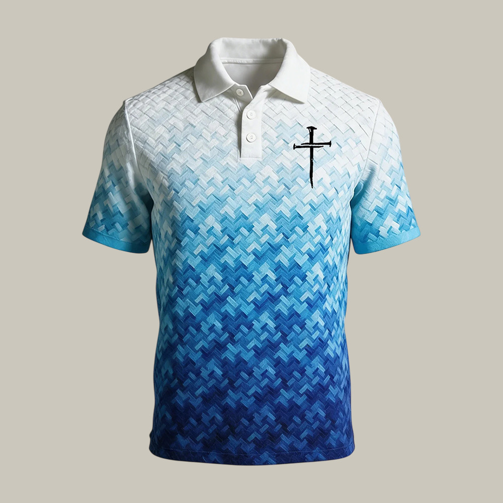 Faith Cross Graphic Design Polo Shirt God Is Good Shirt Cool Present For Christians - WWCandleCo