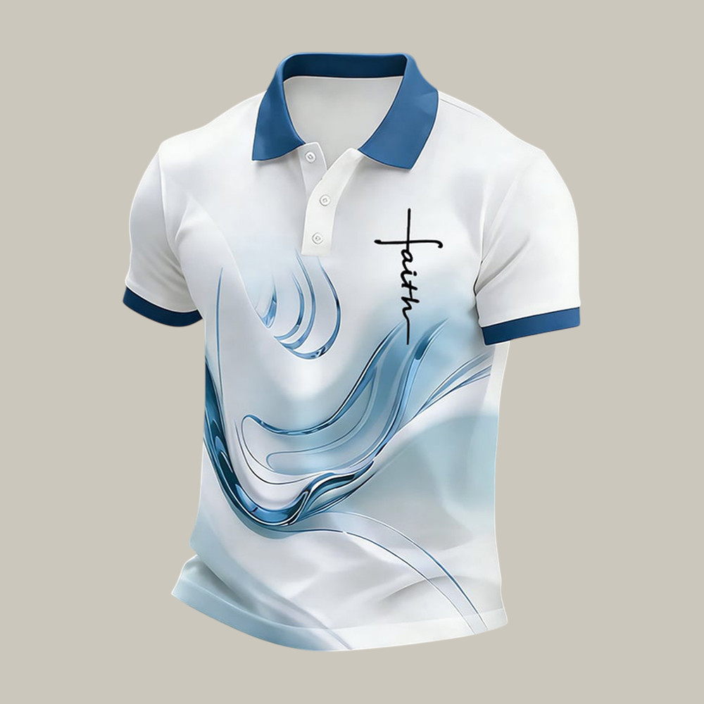 Faith Cross Graphic Design Polo Shirt God Is Good Shirt Unique Gift For Dad Birthday - WWCandleCo