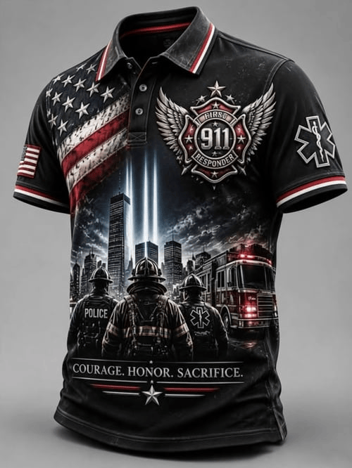 Firefighter Emergency Response Polo Shirt Never Forget Gift For Firefighters
