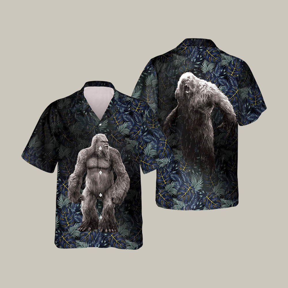 Forest Monster Bigfoot Hawaiian Shirt Nature Bigfoot Graphic Tee Cool Gift For Animal Lovers - WWCandleCo
