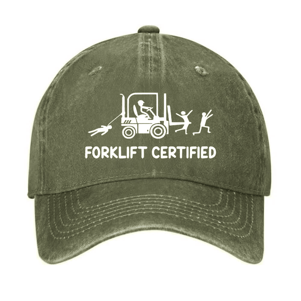Forklift Certified Stick Figure Hat Funny Operator Cap Gift For Brother