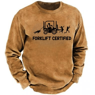 Forklift Certified Stick Figure Sweatshirt Funny Operator Apparel Gift For Cool Drivers