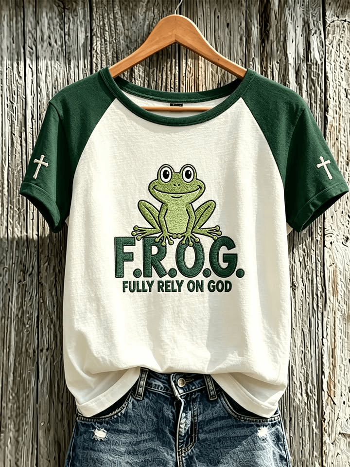 Fully Rely On God Frog T-Shirt Religious Faith Spiritual Shirt Present Ideas