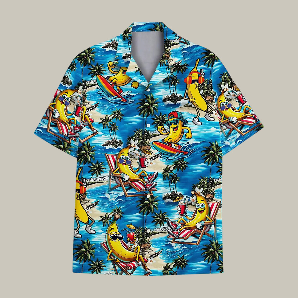 Funny Banana Hawaiian Shirt Hula Banana Shirt Summer Beach Vibe Gift For Husband - WWCandleCo