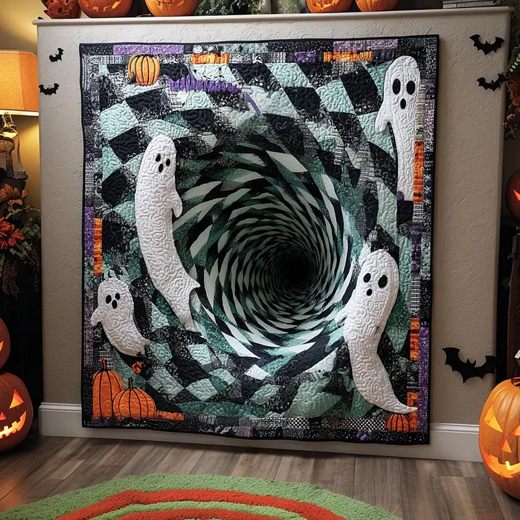 Ghost Whirl Quilted Blanket Ghost Tunnel Merch House Lover Gift Ideas