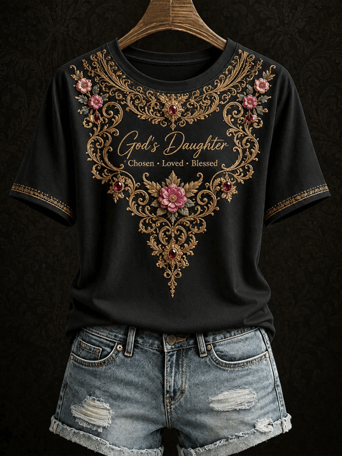 Gods Daughter T-Shirt Chosen Loved Blessed Clothes Gift For Faithful Women