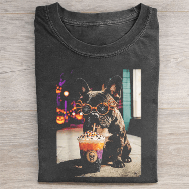 Halloween French Bulldog T-Shirt Cute Witch Dog Apparel Gift For Puppy Owners