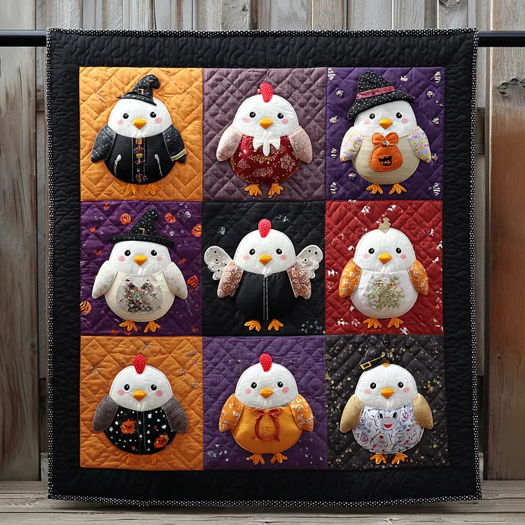 Haunted Henhouse Quilted Blanket Halloween Chickens Merch Unique Home Decor Gifts