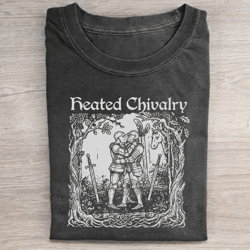 Heated Chivalry Gay Medieval T-Shirt Medieval Knights Kissing Shirt Meaningful Gifts