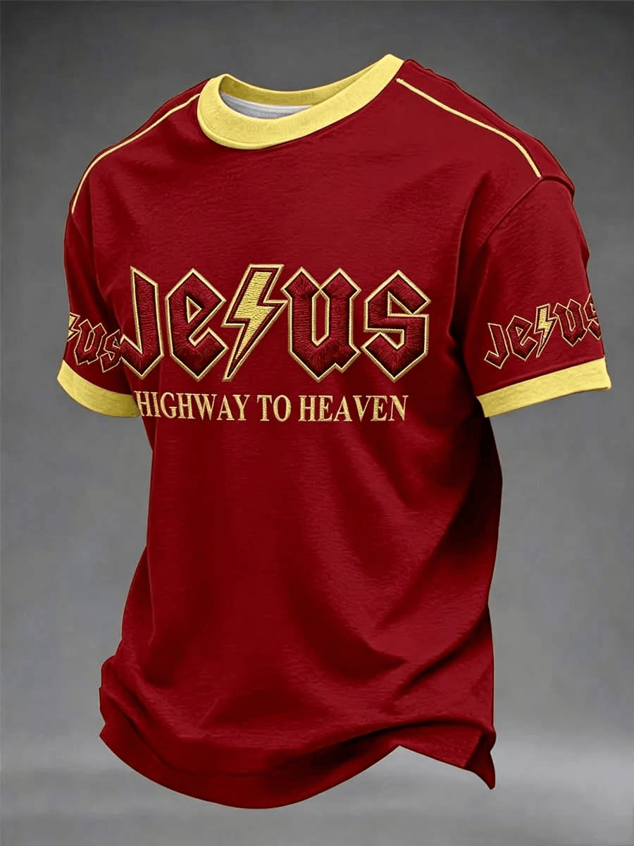 Jesus Highway To Heaven Lightning Bolt T-Shirt Jesus Merch Gift For Christian Fans