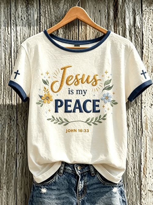 Jesus Is My Peace T-Shirt Floral Wreath Apparel Gift For Devout Believers