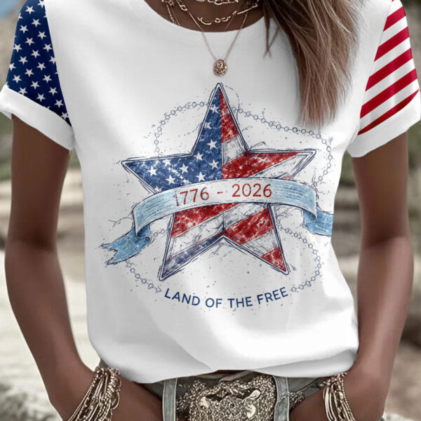 Land Of The Free 1776 2026 Shirt Womens 4Th Of July Outfits Gift For Patriots - WWCandleCo