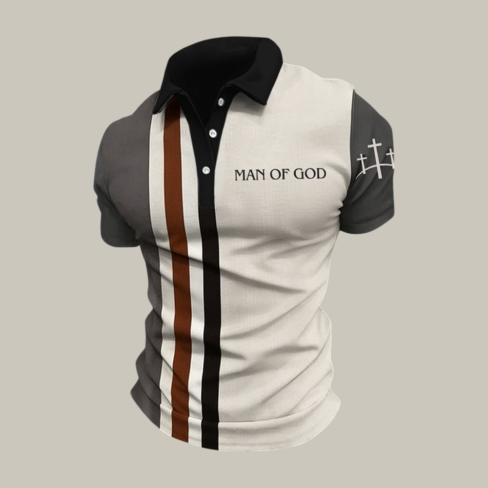 Man Of God Faith Polo Shirt God Is Good Shirt Present Idea For Men - WWCandleCo