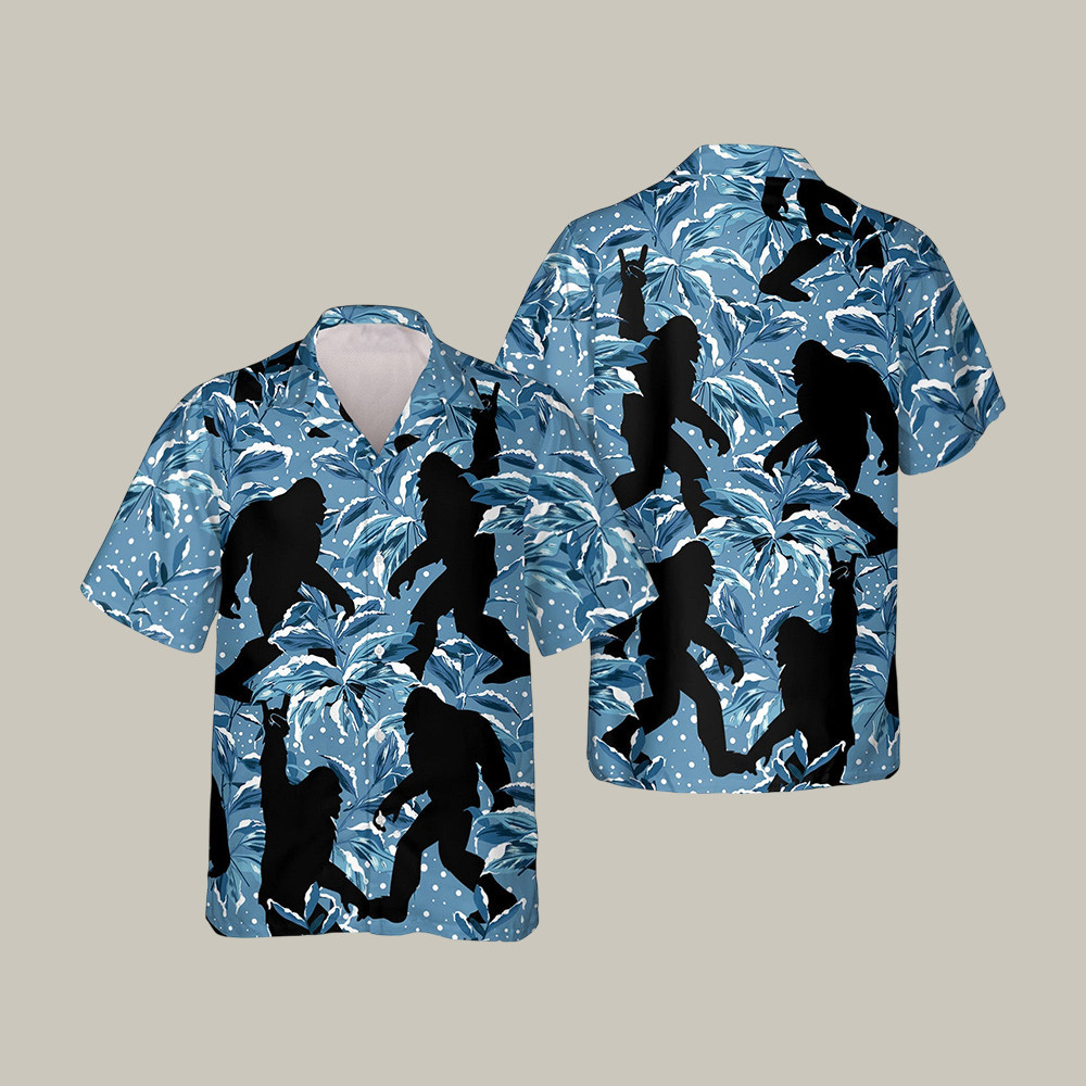 Mysterious Silhouette Bigfoot Hawaiian Shirt Vintage Aloha Shirt Present Idea For Father's Day - WWCandleCo